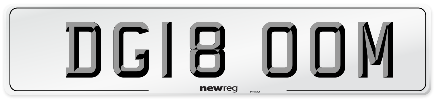 DG18 OOM Number Plate from New Reg